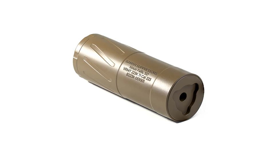 Banish Varmint .223K TI .223 Remington Suppressor, 1/2x28, 2.5x6.7 in, FDE, 100000111542