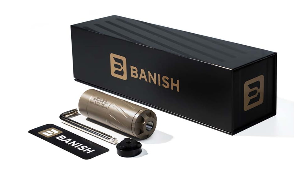 Banish Varmint .223K TI .223 Remington Suppressor, 1/2x28, 2.5x6.7 in, FDE, 100000111542