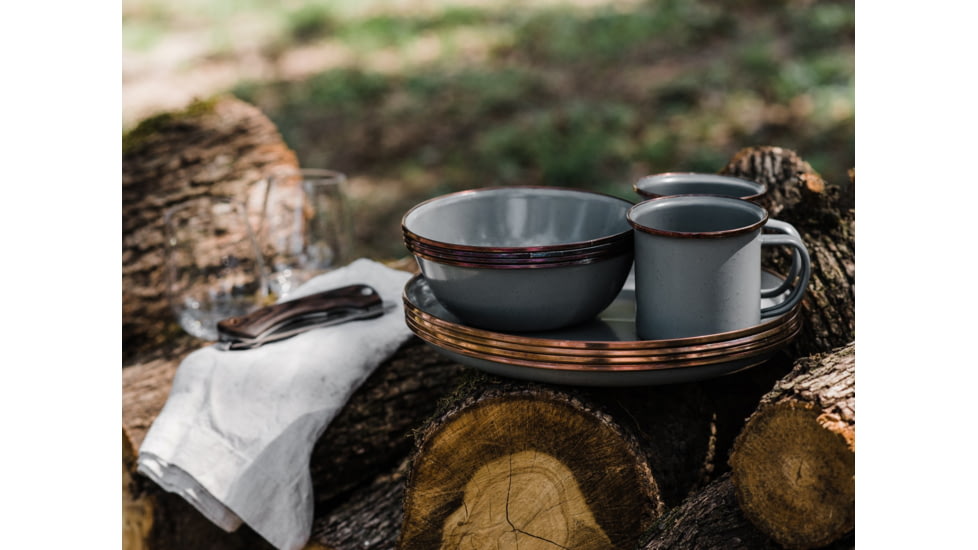 Barebones Enamel Deep Plate Set - Set of 2, Slate Gray, CKW-358