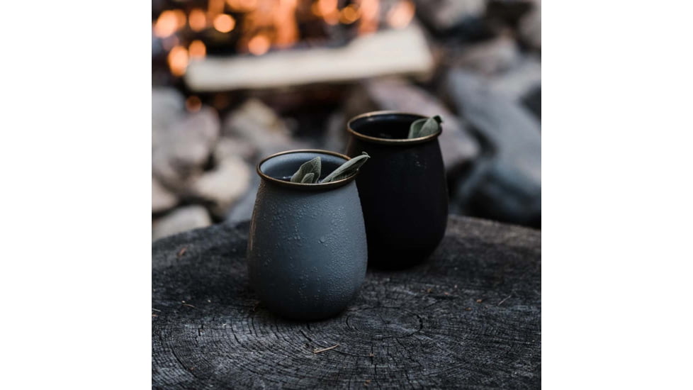 Barebones Charcoal Enamel Tumbler Set, 3.4in x 3.4in x 4.25in, Charcoal, CKW-388