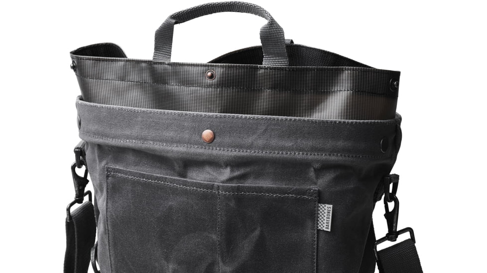 Barebones Gathering Bag, Paraffin Waxed Canvas, 18in x 16.5in x 5in, Slate Gray GDN-068