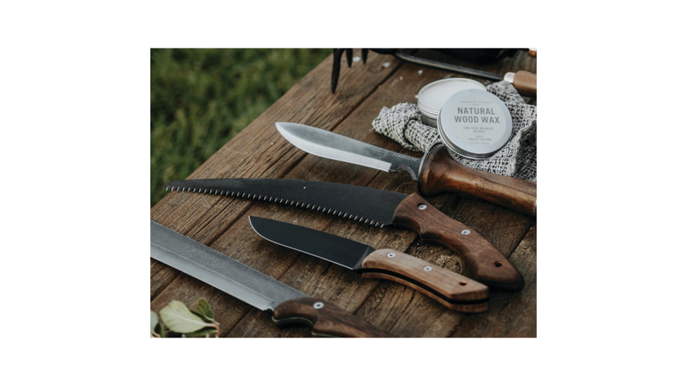 Barebones Timber Saw w/ Sheath, 16in Overall, 10in, Stainless Steel Blade, Walnut Handle, 900D Polyester Sheath, GDN-074