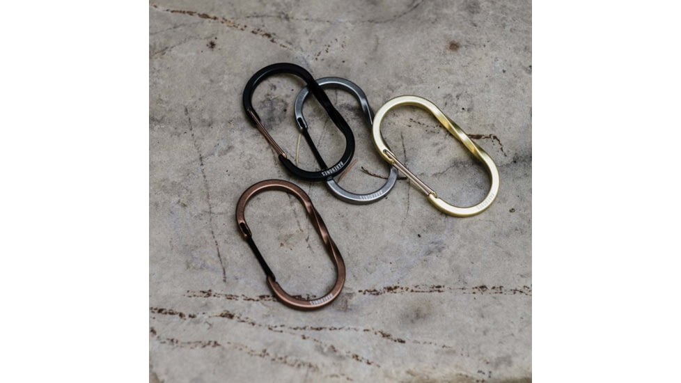 Barebones Wiregate Carabiner, Medium, 2 Pack, Black, STC-619