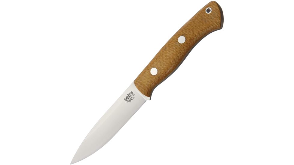 Bark River Aurora LT 3V Natural Micarta Fixed Blade Knife, 3.625in, CPM-3V Steel, Natural, Canvas Micarta Handle BA06125MNC