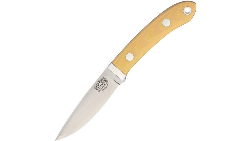 Bark River Blackwater Elmax Antique Ivory Fixed Blade Knife, 3in, Standard Edge, Satin, Antique Ivory, Micarta Handle BA07045MAI