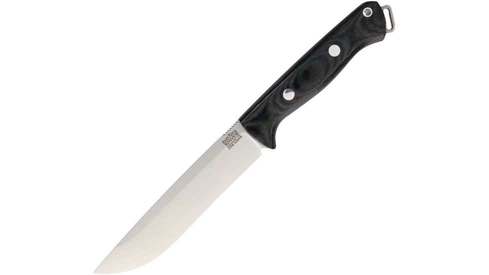 Bark River Bravo 1.5 Field Black Canvas Fixed Blade Knife, 5.875in, S35VN Steel, Standard Edge, Satin, Black, Canvas Micarta Handle BA07134MBC