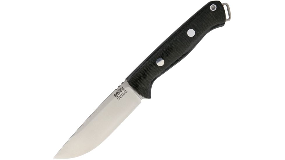 Bark River Bravo 1 Field Black Canvas Fixed Blade Knife, 9.5in, 4.25in, CPM S35VN Steel, Standard Edge, Satin, Black, Canvas Micarta Handle BA07132MBC