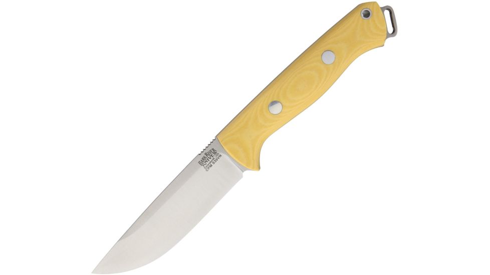 Bark River Bravo 1 Field Ivory Micarta Fixed Blade Knife, 9.5in, 4.25in, CPM S35VN Steel, Standard Edge, Satin, Antique Ivory, Micarta Handle BA07132MAI