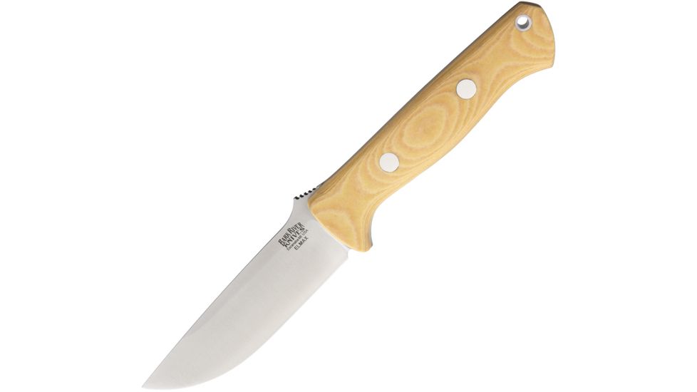 Bark River Bravo-1 LT Antique Ivory Fixed Blade Knife, 4.25in, Standard Edge, Satin, Antique Ivory, Micarta Handle BA07146MAI