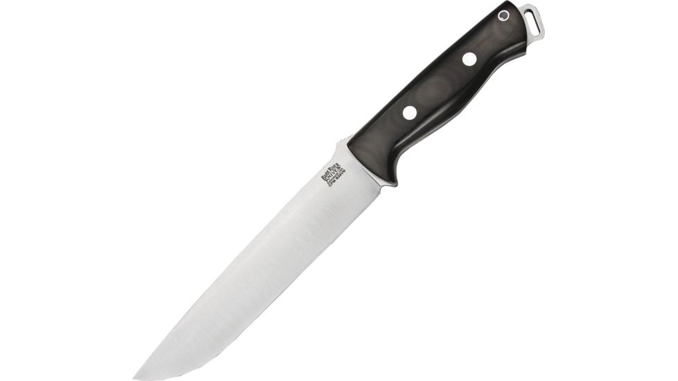 Bark River Bravo 2 Black Canvas CPM S35VN Fixed Blade Knife, 7in, Stainless Steel, Standard Edge, Black, Micarta Handle BA07231MBC