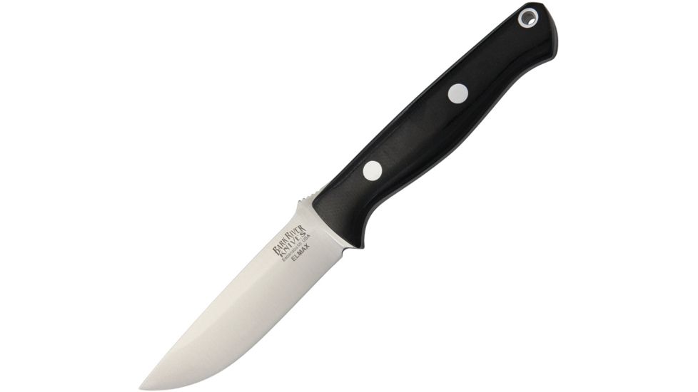 Bark River Bravo EDC Black Canvas Fixed Blade Knife, 3.25in, Drop Point, Black, Canvas Micarta Handle BA047MBC