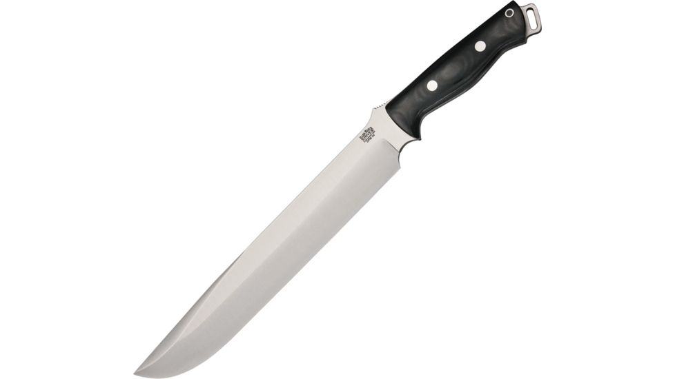 Bark River Bravo III Black Canvas Micarta Fixed Blade Knife, 11.5in, CPM-3V Steel, Brushed, Black, Canvas Micarta Handle BA07321MBC