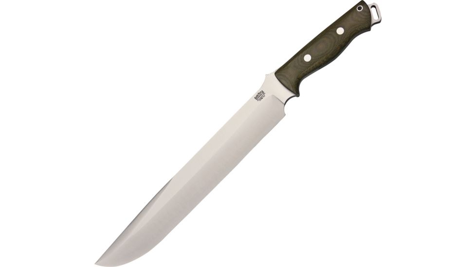 Bark River Bravo III Green Canvas Micarta Fixed Blade Knife, 11.5in, Drop Point, Brushed, Green, Canvas Micarta Handle BA07321MGC