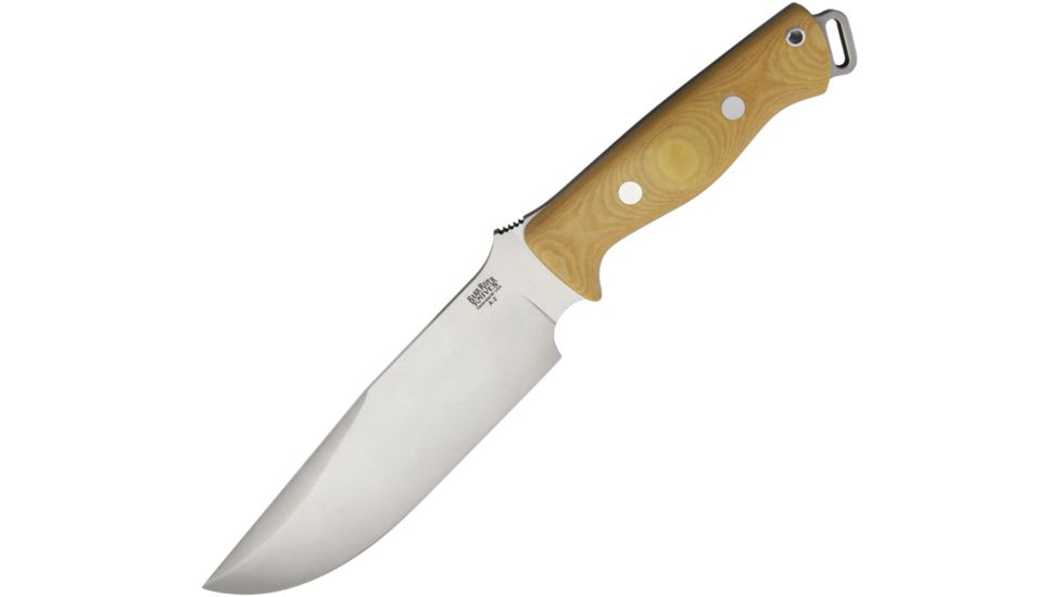 Bark River Bravo Survivor Antique Ivory Fixed Blade Knife, 7.125in, A2 Tool Steel, Antique Ivory, Micarta Handle BA07116MAI