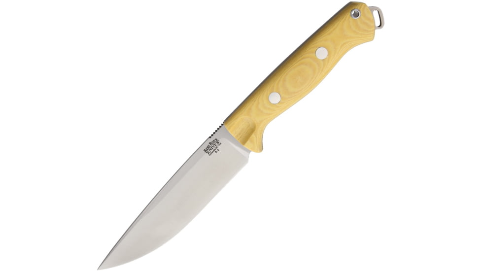 Bark River Bravo Vortex Rampless Fixed Blade Knife, 5.25in, A2 Tool Steel, Drop Point, Antique Ivory, Micarta Handle BA07117RMAI