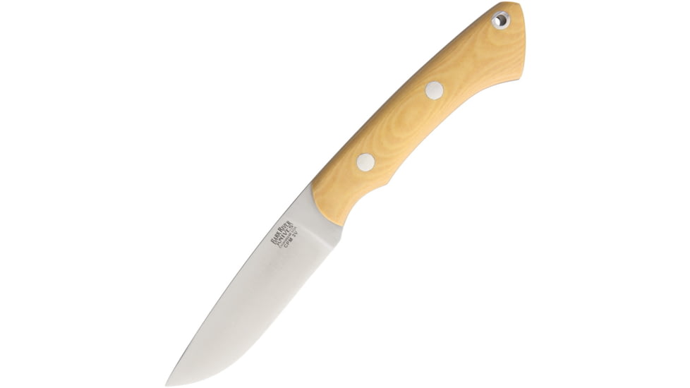Bark River Featherweight Fox River CPM3V Fixed Blade Knife, 3.25in, CPM-3V Carbon Steel, Drop Point, Satin, Antique Ivory, Micarta Handle BA01022MAI