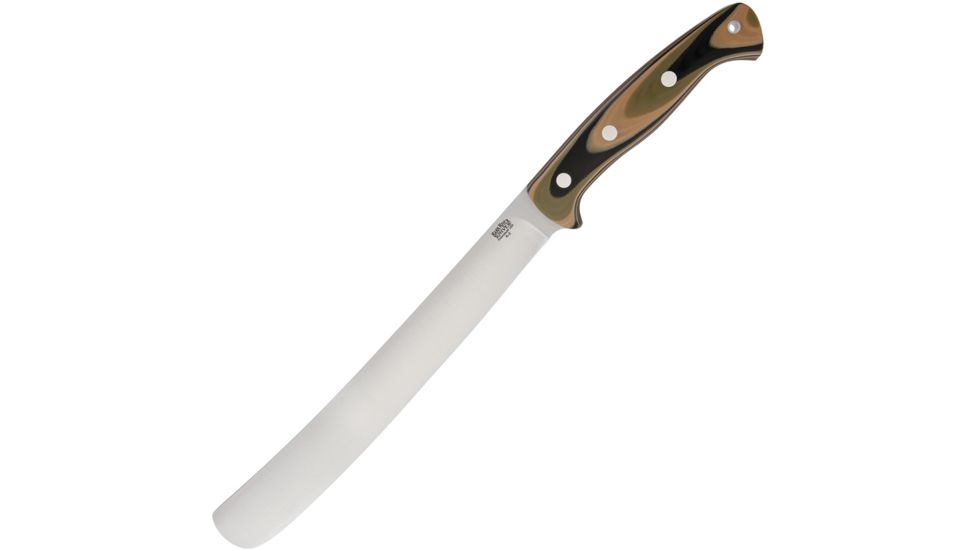 Bark River Golok Mil Spec Camo Fixed Blade Knife, 11in, A2 Tool Steel, Standard Edge, Camo, G10 Handle BA06317GMSC