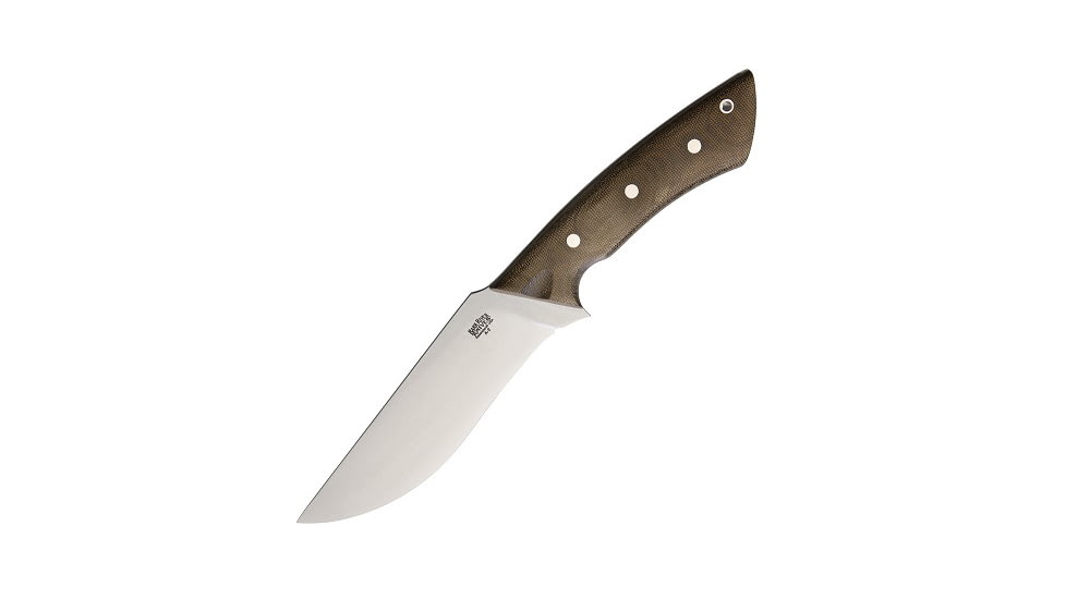 Bark River Los Lobos Fixed Blade Knife, Los Lobos, 12in Overall, 6.25in Satin A2 Tool Steel Blade, Green Canvas Micarta Handle, Brown Leather Belt Sheath, Designed By Shane Wink, 10-117MGC