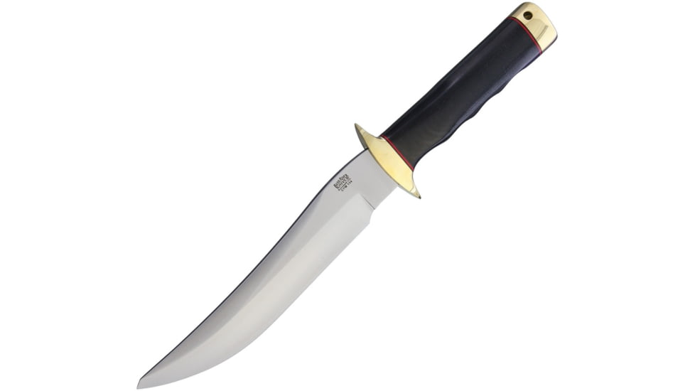 Bark River MacV SOG Recondo CPM154 Fixed Blade Knife, 12.13in Overall, 7in Satin Cpm-154 SS Blade, Black Canvas Micarta Handle, Brass Guard And Pommel, Black Leather Belt Sheath, 10-156MBC