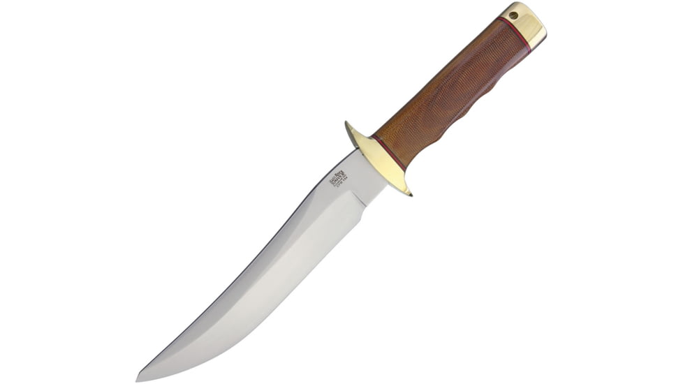 Bark River MacV SOG Recondo CPM154 Fixed Blade Knife, 12.13in Overall, 7in Satin Cpm-154 SS Blade, Natural Canvas Micarta Handle, Brass Guard And Pommel, Black Leather Belt Sheath, 10-156MNC