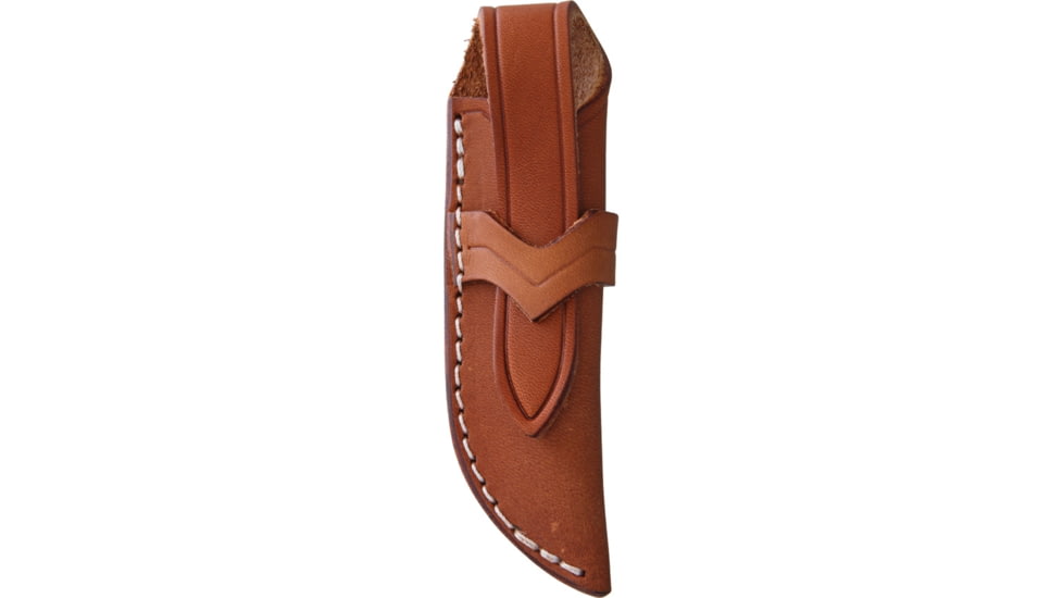 Bark River Micro Bravo CPM154 Fixed Blade Knife, 4.88in Overall, 2.13in Satin Cpm-154 SS Drop Point, Black Canvas Micarta Handle, Brown Leather Belt Sheath, 07-053MBC