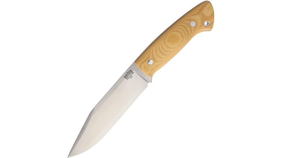 Bark River Ranch Hand Antique Ivory Fixed Blade Knife, 5.5in, A2 Tool Steel, Standard Edge, Satin, Antique Ivory, Micarta Handle BA10115MAI