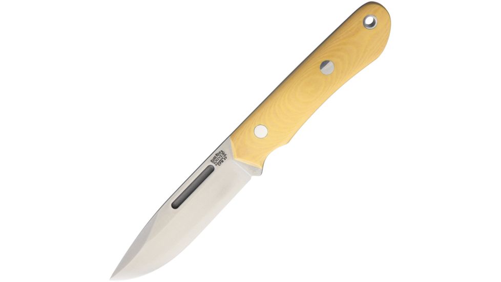 Bark River Springbok II 3V Antique Ivory Fixed Blade Knife, 4.5in, Standard Edge, Satin, Antique Ivory, Micarta Handle BA05220MAI