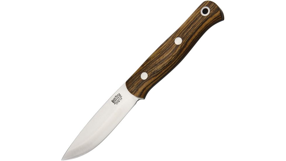 Bark River Ultra Lite Bushcrafter Bocote Fixed Blade Knife, 3.25in, CPM-3V Steel, Standard Edge, Satin, Brown, Bocote Wood Handle, 06-023W-B