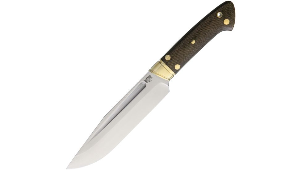 Bark River Vidarr Green Canvas Fixed Blade Knife, A2 Tool Steel, Standard Edge, Satin, Green, Canvas Micarta Handle BA10114MGC