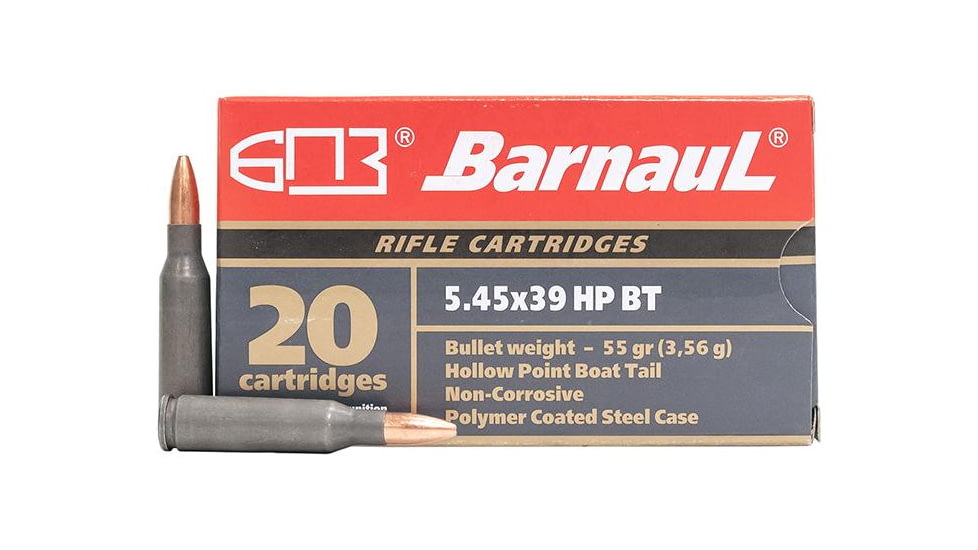 BarnauL Polycoated Steel Case Rifle Ammo 5.45x39mm 55 gr HP 500/ct Case, BRN 545x39 HP55C