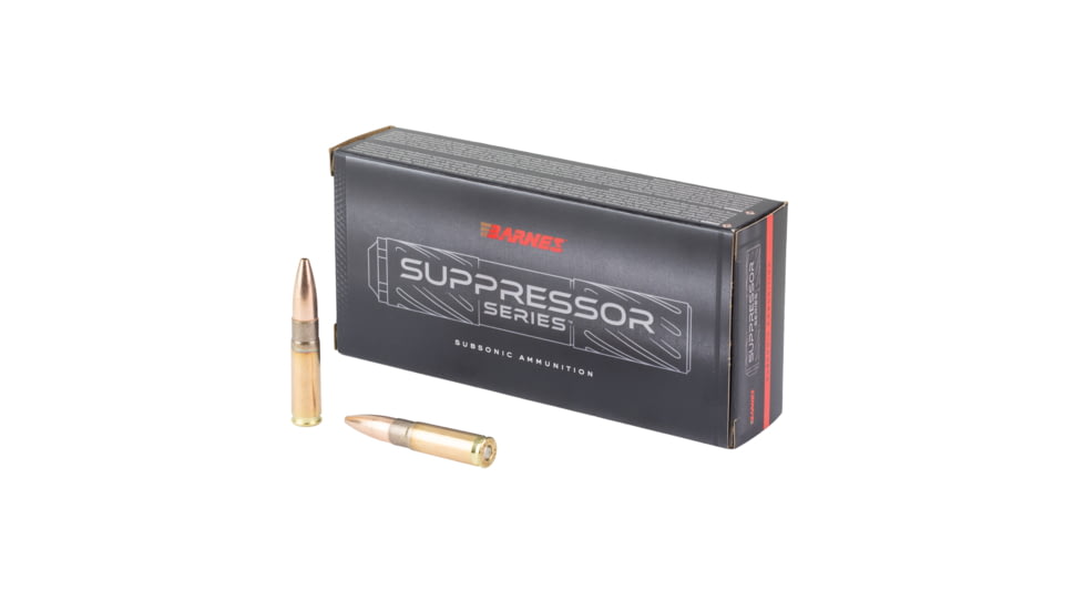 Barnes .300 AAC Blackout 205 Grain Suppressor Brass Rifle Ammo, 20 Rounds, SUP300BLK1