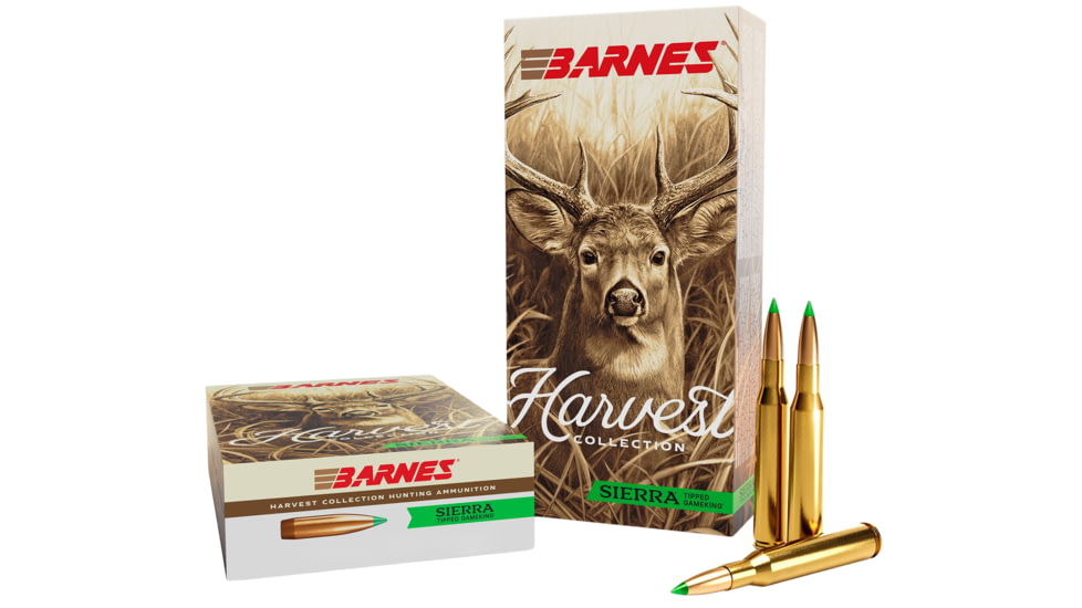 Barnes Harvest 7mm-08Rem 150 Grain Sierra Tipped GameKing Brass Rifle Ammo, 20 Rounds, HV7MM081