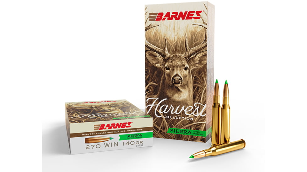 Barnes Harvest 270 Win 140 Grain Brass Cased Rifle Ammo, 20 Rounds, 32399