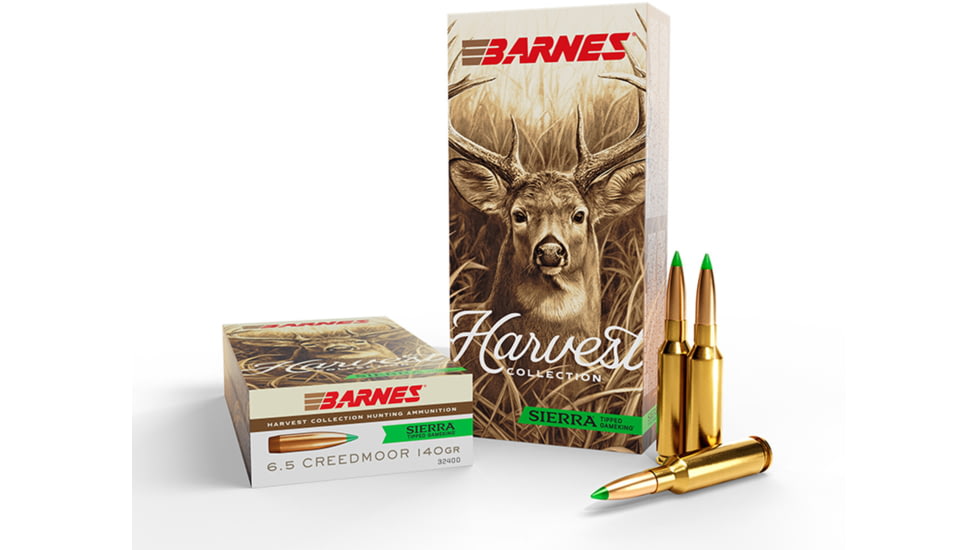 Barnes Harvest 6.5 Creedmore 140 Grain Brass Cased Brass Cased Rifle Ammo, 20 Rounds, 32400