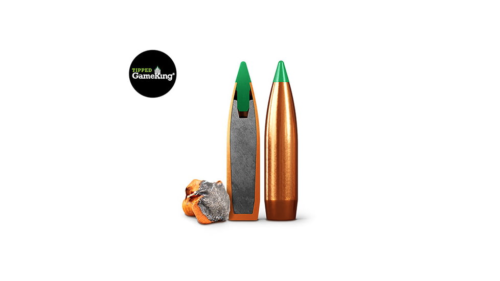 Barnes Harvest Collection ,6mm ARC 100 Grain Tipped GameKing Brass Cased Rifle Ammunition, 20 Rounds, Brass, 32475