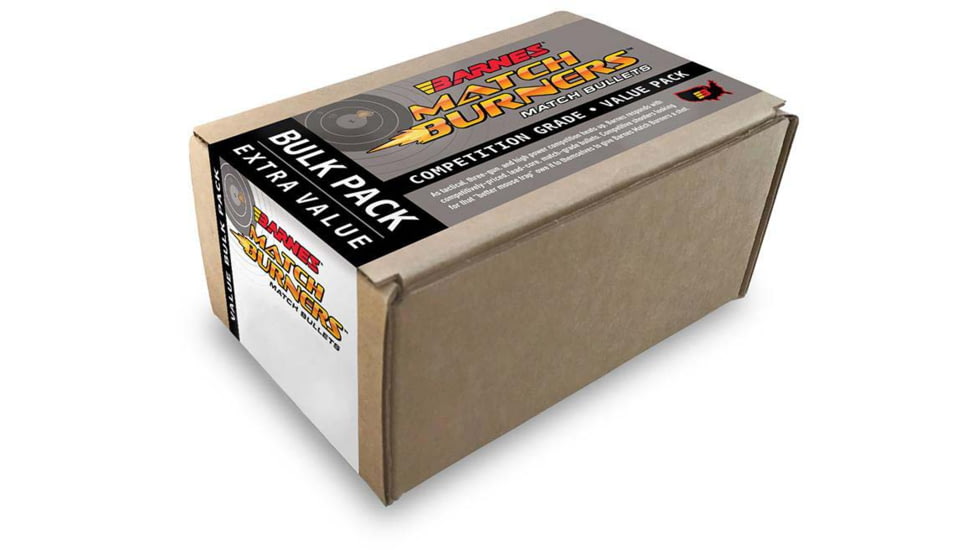 Barnes Match Burner Rifle Bullets, 6mm Creedmoor, Boat Tail, 112 grain, 500 Bullets/Box, Lead, 31122