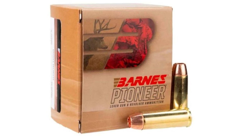 Barnes Pioneer TSX .44 Remington Magnum 225 Grain Flat Nose Brass Pistol Ammo, 20 Rounds, P44MAG1