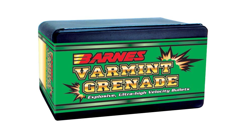Barnes Varmint Grenade Rifle Bullets, .204 Ruger, Flat Base Hollow Point, 26 grain, 250 Bullets/Box, Powdered Copper/Tin, 30094