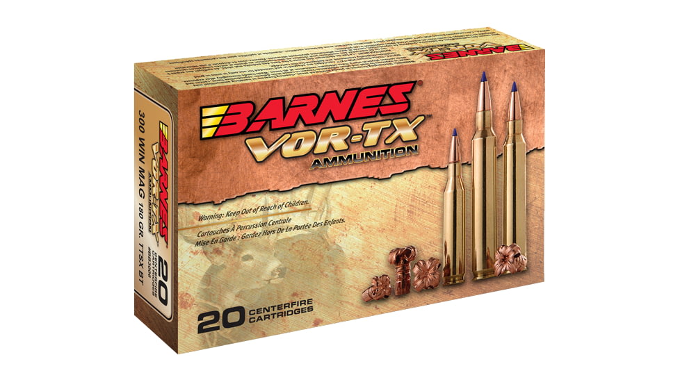 Barnes Vor-Tx .450 Bushmaster 250 grain TTSX Boat Tail Centerfire Rifle Ammo, 20 Rounds, 30838