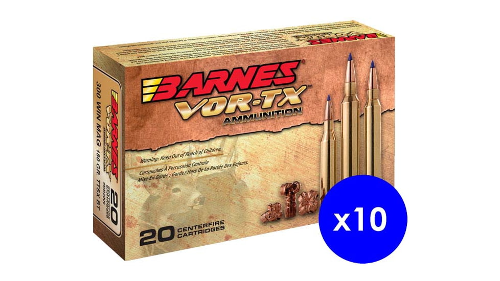Barnes Vor-Tx, .308 Winchester, 130 grain, TTSX Boat Tail, Brass, Centerfire Rifle Ammo, 200 Rounds