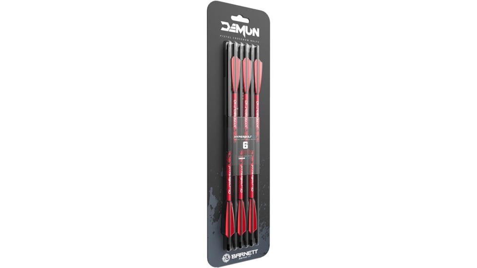 Barnett Demun C10 Hyperbolts Crossbow Bolts, 10 in, 3 Pk, Red, BAR50047