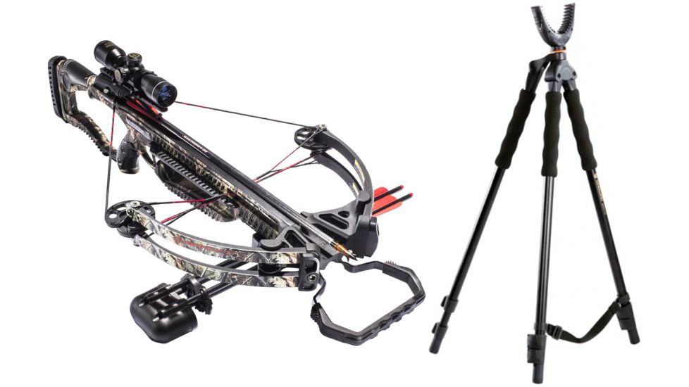 Barnett Crossbows Raptor FX2 Crossbow, 4x32 Package, 78062 W/ Vanguard Quest Tripod