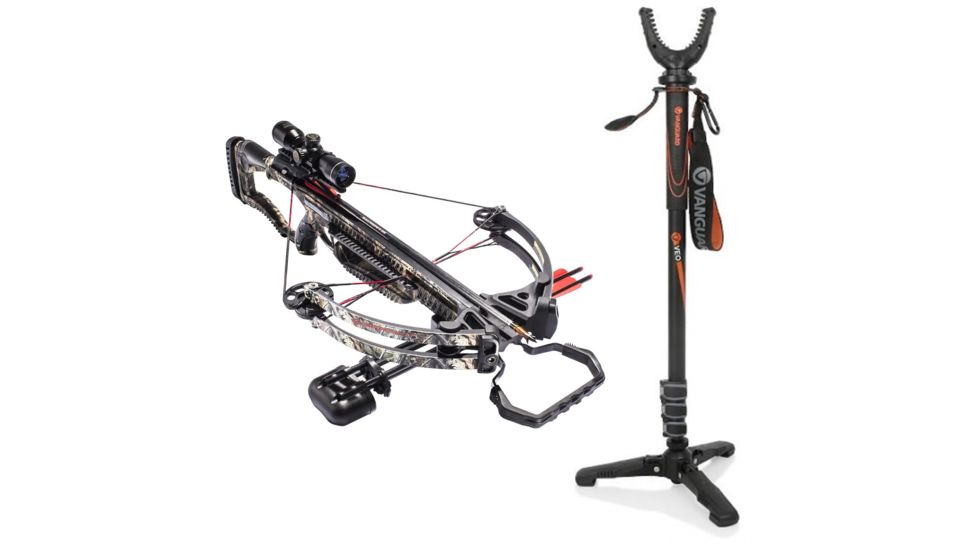 Barnett Crossbows Raptor FX2 Crossbow, 4x32 Package, 78062 W/ Vanguard Veo Shooting Stick