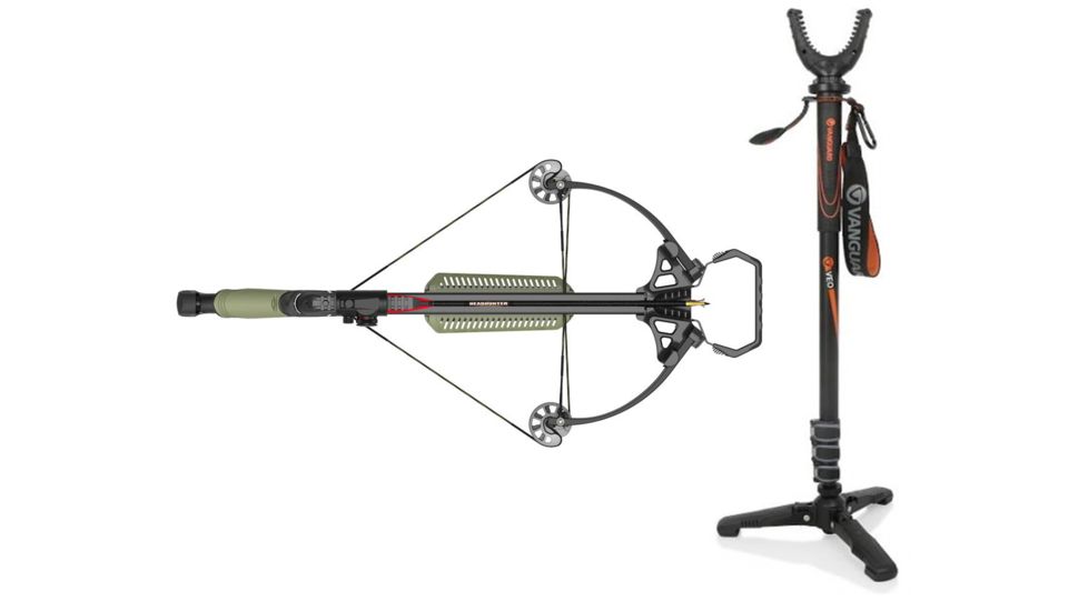 Barnett Crossbows Recruit 60 Crossbow, Red Dot Scope, 78652 W/ Vanguard Veo Shooting Stick