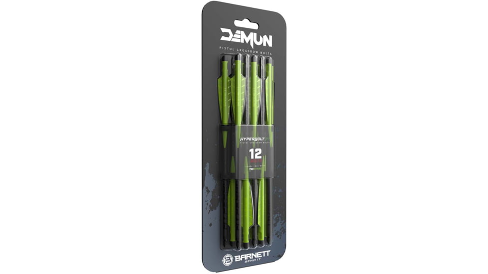 Barnett Demun Hyperbolts 2-Fletch - Pack of 12, Black, BAR50037
