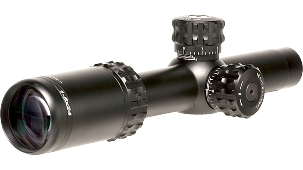 Barra Optics FT 1-5x24 Rifle Scope, 30mm Tube, Second Focal Plane, Duplex Reticle, MIL Adjustment, Black, FT1-5X24
