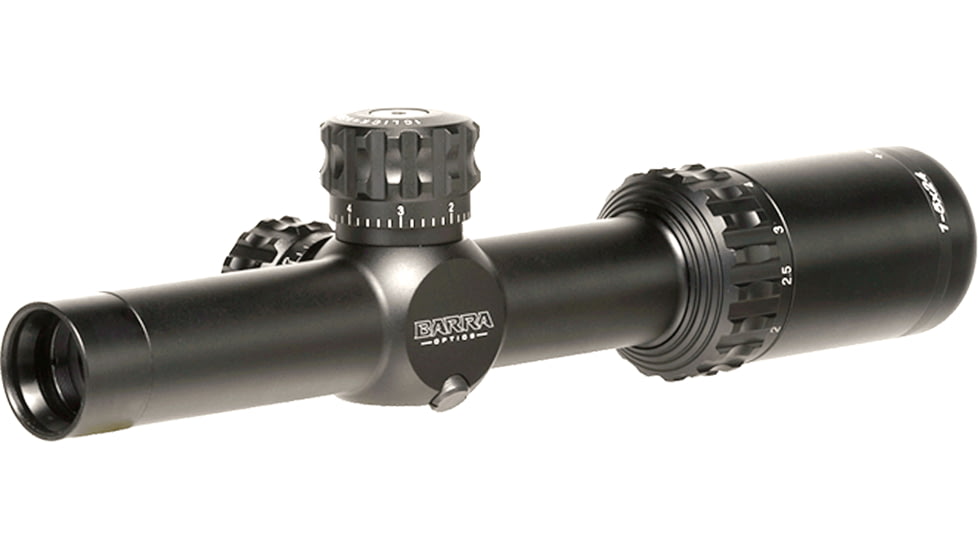 Barra Optics FT 1-5x24 Rifle Scope, 30mm Tube, Second Focal Plane, Duplex Reticle, MIL Adjustment, Black, FT1-5X24