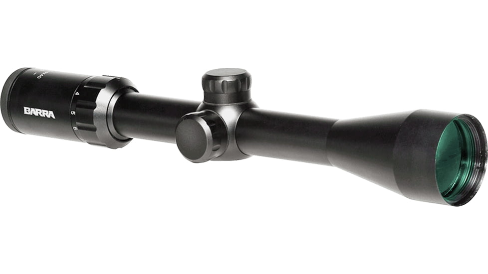 Barra Optics H20 3-9x40 Compact Capped Rifle Scope, 1in Tube, Second Focal Plane, BDC Reticle, MOA Adjustment, Black, H203-9X40cB1