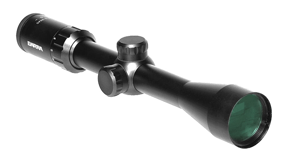 Barra Optics H20 3-9x40 Compact Capped Rifle Scope, 1in Tube, Second Focal Plane, BDC Reticle, MOA Adjustment, Black, H203-9X40cB1