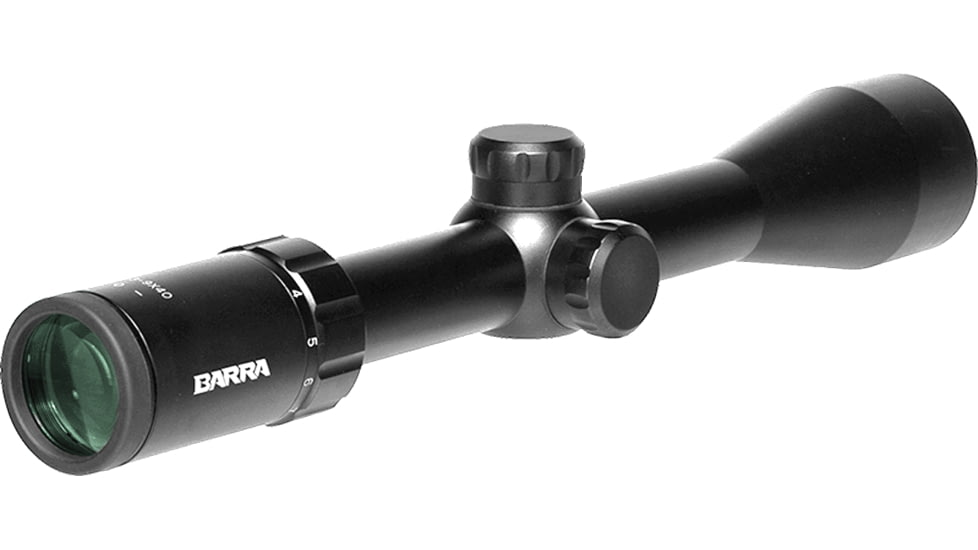Barra Optics H20 3-9x40 Compact Capped Rifle Scope, 1in Tube, Second Focal Plane, BDC Reticle, MOA Adjustment, Black, H203-9X40cB1